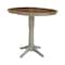 International Concepts Round 36 in Rd Extension Dining Table, 2 X-Back Bar Height Stools, Hickory/Stone, 36 W, 48 L, Wood K41-36RXT-27B-S6133-2 - alternate 2
